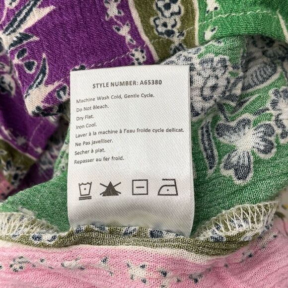 One September Anthropologie Boho Larkspur Embroidered Patchwork Print Tank Flowy - Picture 7 of 8